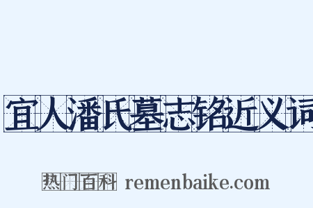 宜人潘氏墓志铭近义词是什么意思的图片